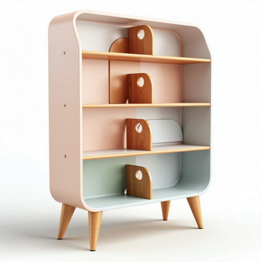Kinderboekenrek van hout en MDF in groen 70 x 30 x 100cm