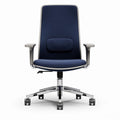 Bureaustoel met armleuningen en nekkussen in donkerblauw 56 x 60 x 100cm