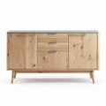Dressoir van natuurlijk hout met stenen blad afmetingen 120 x 45 x 75cm