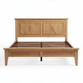 Houten bed met hoofdbord en lattenbodem 200 x 150 x 100 cm naturel beits